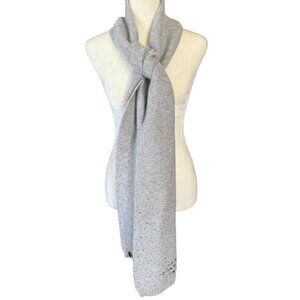 Alessia Massimo women's light gray silver shimmery scarf wrap rhinestone sequin